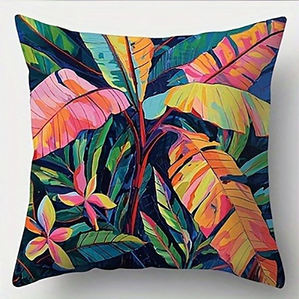 

Colorful Tropical Pattern PillowcasesSuitable for sofa car bedroom decorative cushion cover pillow cover 16x16Inch
