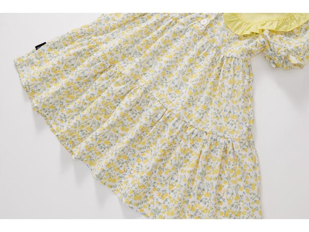 Girls' Floral Summer Dress 2025: Korean Mori Style with Bag - Trendy Pastoral Fashion for Kids