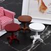 1/12 Dollhouse Garden/Room Decor Wooden Miniature Round Coffee Table Kids Toys
