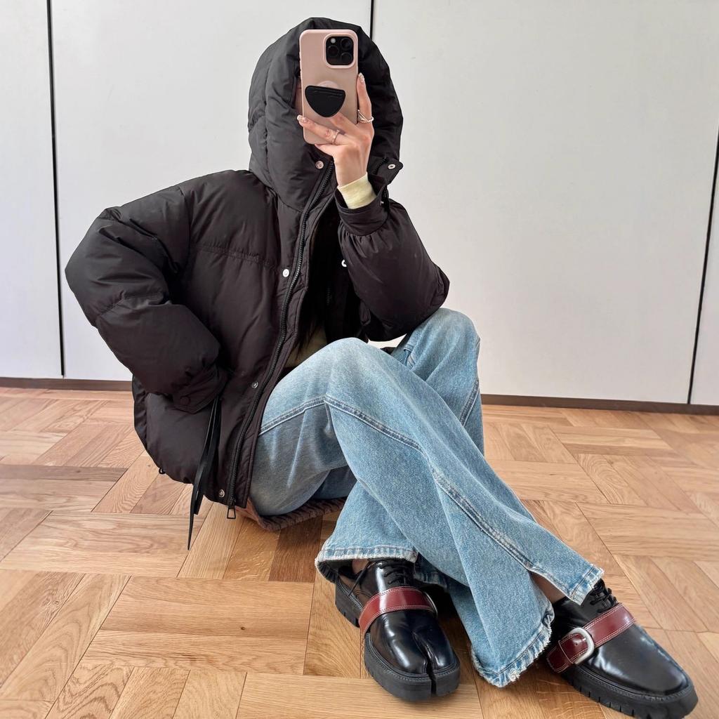 Winter new white duck down jacket women's bread jacket small loose short versatile thickened coat trendy