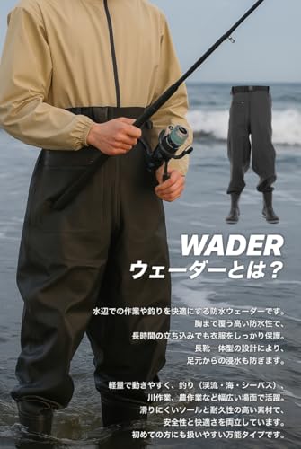 [unizom] [Professionell Empfohlen] Wathosen mit Hüftgurt, Vollständig Wasserdicht, Langlebig, und Taillenhohe Wathosen zum Angeln