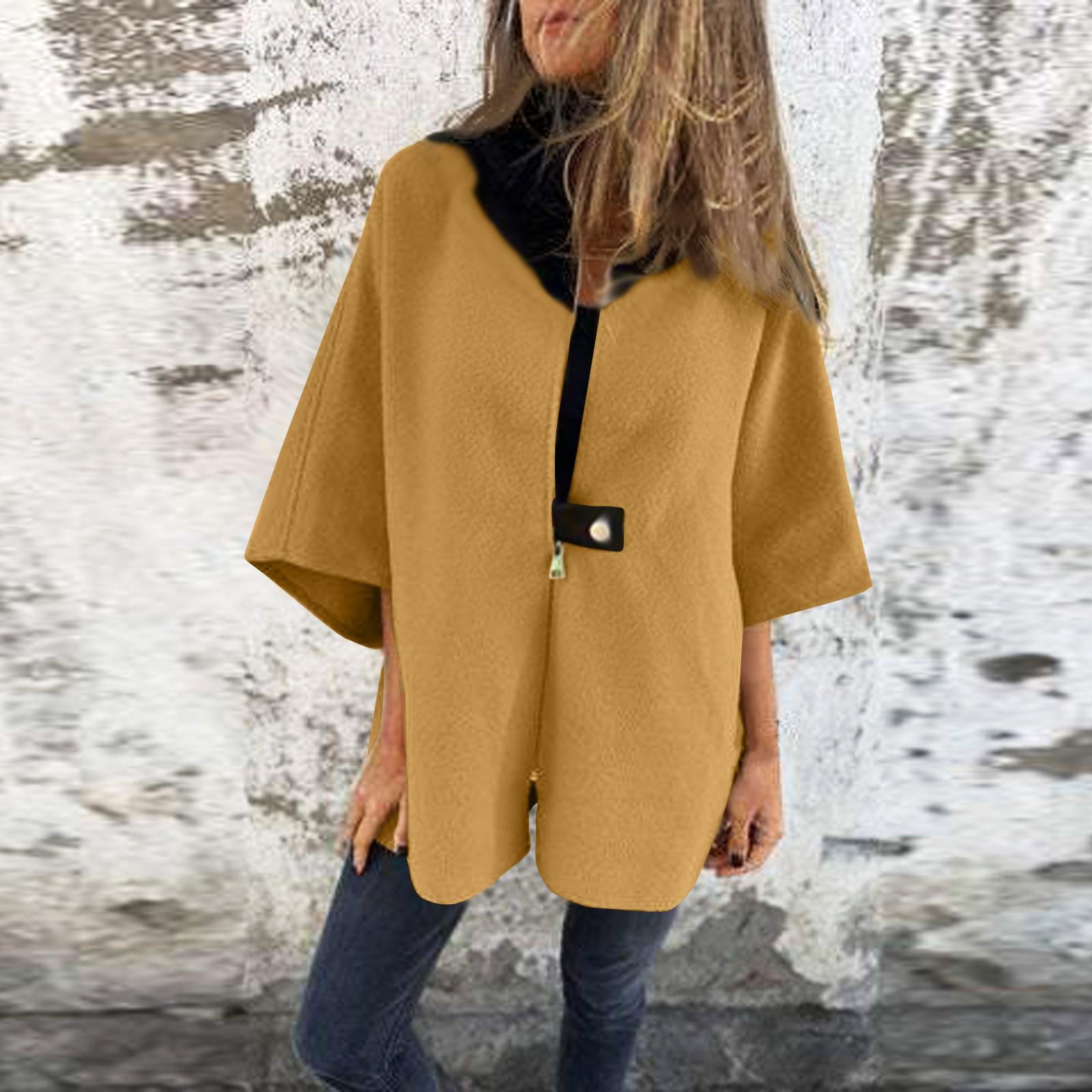 

Женская осенне-зимняя повседневная свободная куртка на молнии с воротником-стойкой M верблюд