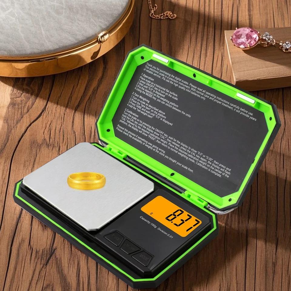 High Precision Professional Digital Milligram Scale 200g/0.01g Portable Jewelry Gram Scale Digital Food Scale LCD Display One-Touch Conversion 6 Units