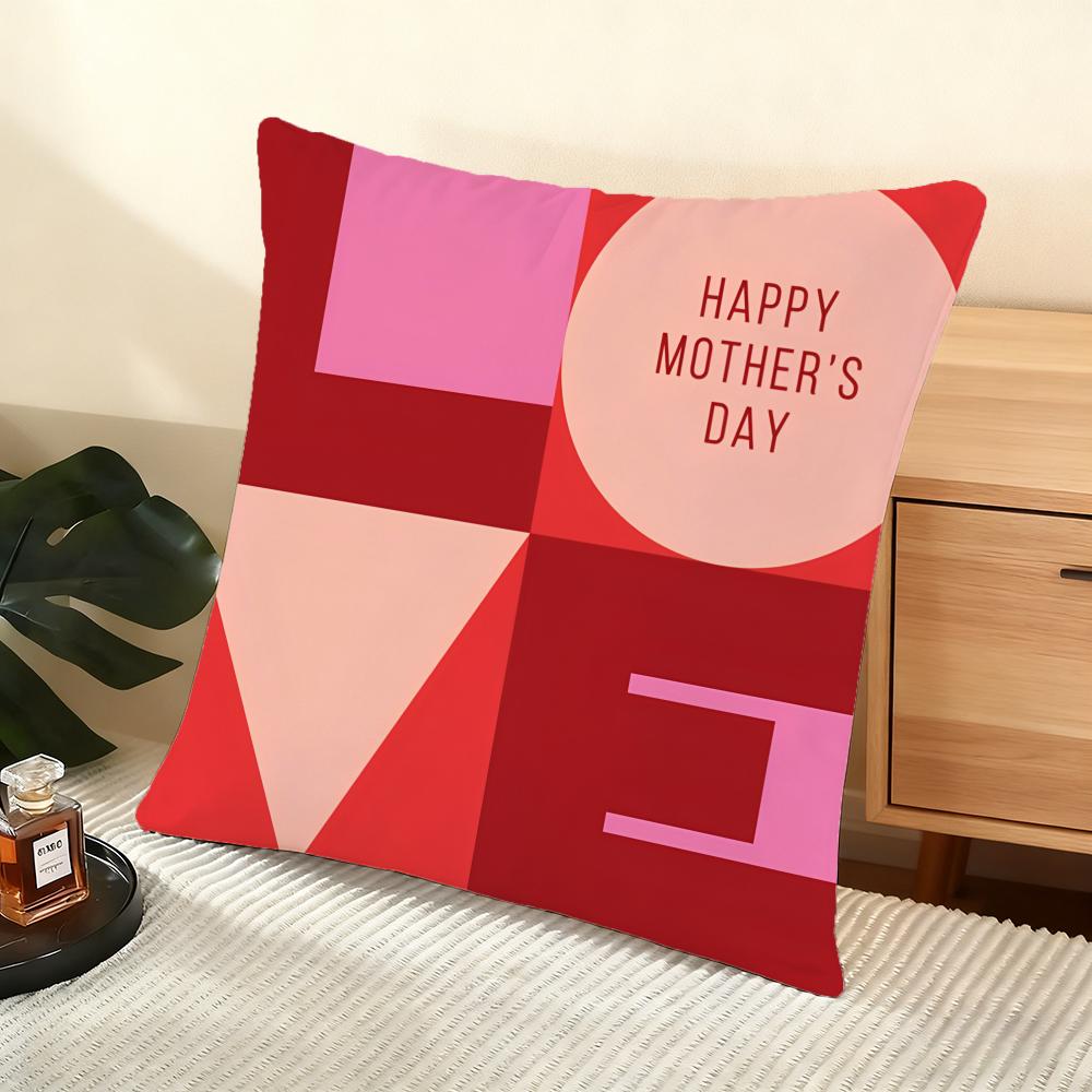 Mother'S Day Cushion Cover Soft Short Plush Pillow Cover Smooth Cozy Texture Aesthetic Cushion Case Home Decor