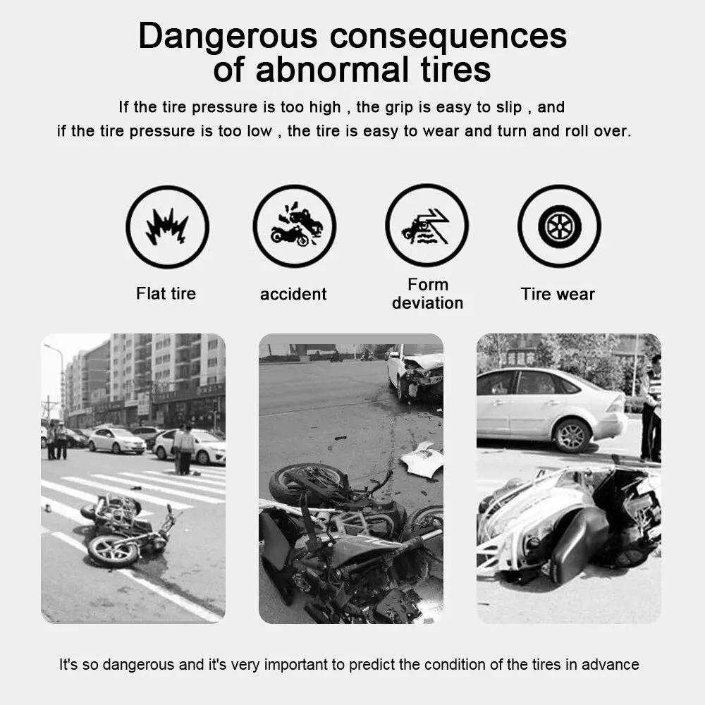 TPMS Systém monitorování tlaku v pneumatikách motocyklu se 2 externími senzory Chytrá sada alarmu pneumatiky Univerzální motocyklové příslušenství