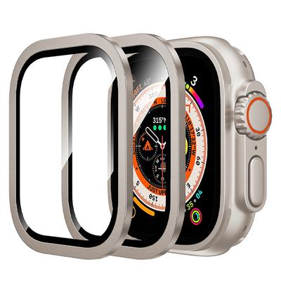 Screen Protector for Apple Watch Case Ultra 3 49mm Accessories Metal Aluminum Alloy Cover Frame+HD Tempered Glass iWatch Ultra 2