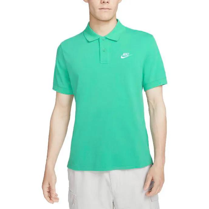 Nike T Shirts Men's Green Yellow Polo Collar Moderate (Unisex) T-Shirts CJ4457 363