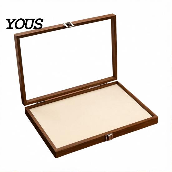 Velvet-lined Jewelry Holder Ring Storage Box, Durable Wood with Compartmentalized Design, Soft Travel Organizer Box Velvet Interior Multi-grid