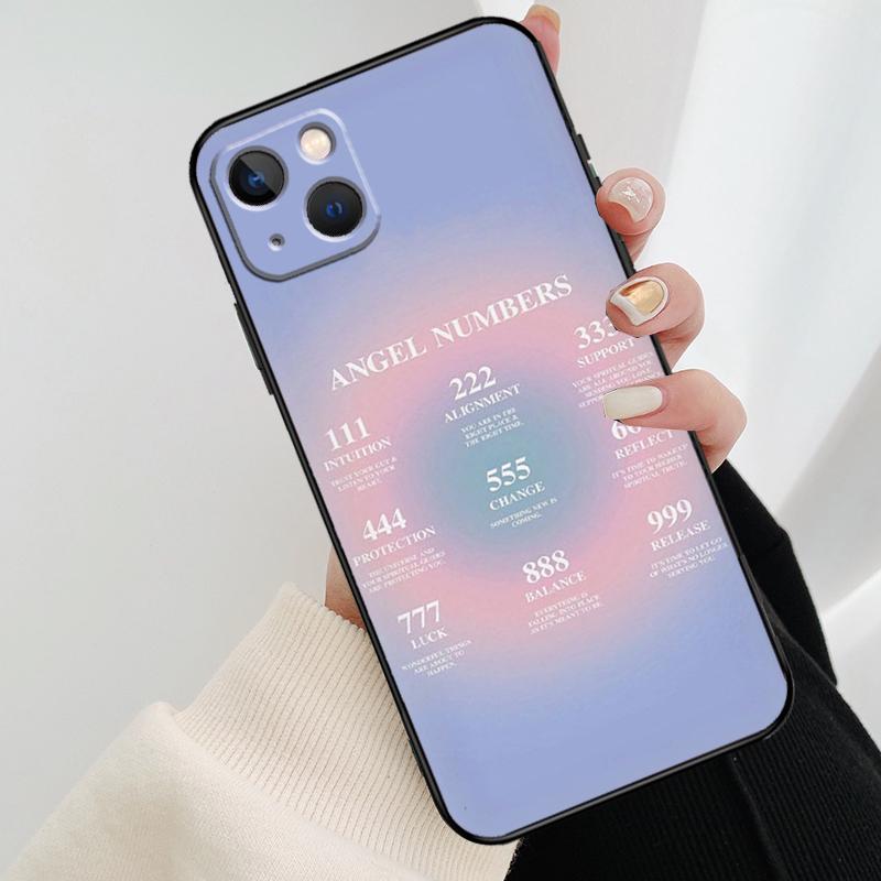 Angel Numbers Phone Case For iPhone 17 Pro Max 16 15 14 11 12 13 Pro Max mini 15 16 Plus 16e 17 Air Cover