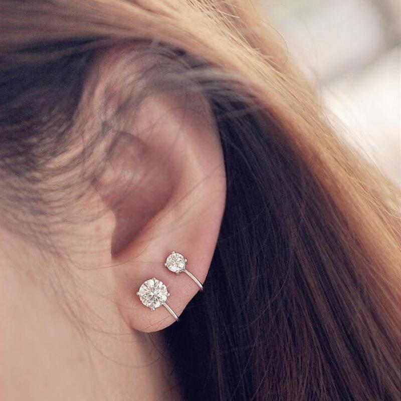 

Простой темперамент Циркон Серьги для женщин Не пронзающий ушной зажим