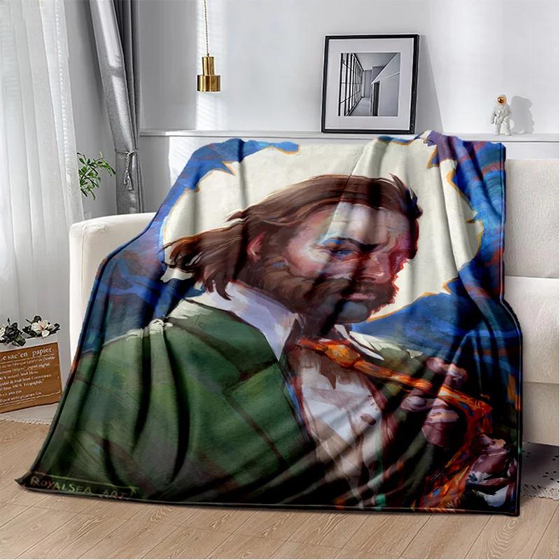 Disco Elysium Game Gamer Cartoon Blanket,Soft Throw Blanket for Home Bedroom Bed Sofa Picnic Travel Office Cover Blanket Kids