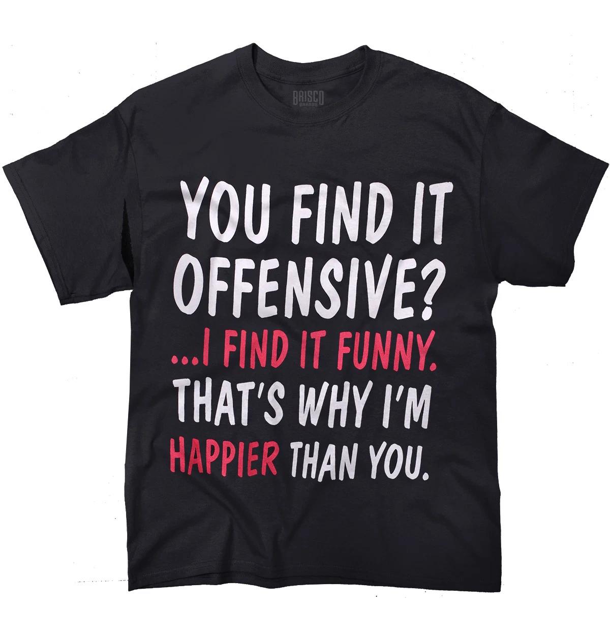 

Find Funny Happier Shirt Sarcastic Gift Idea Womens or Mens Crewneck 100% Cotton T-shirt Mens Tees Top Tee S
