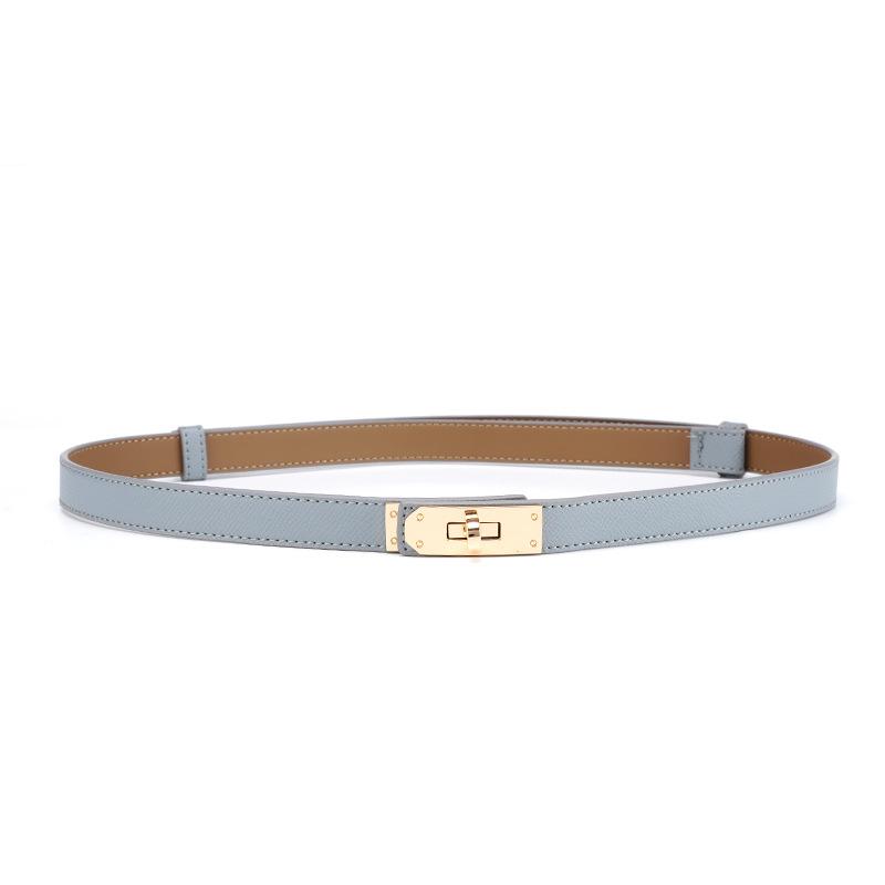 Ladies Belt, Double-Sided Leather High-Quality Waistband Thin Belt With Dress Decoration H Home Double Cowhide Belt Women