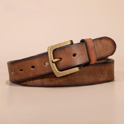 First Layer Cowhide Belt Men's Leather Pin Buckle