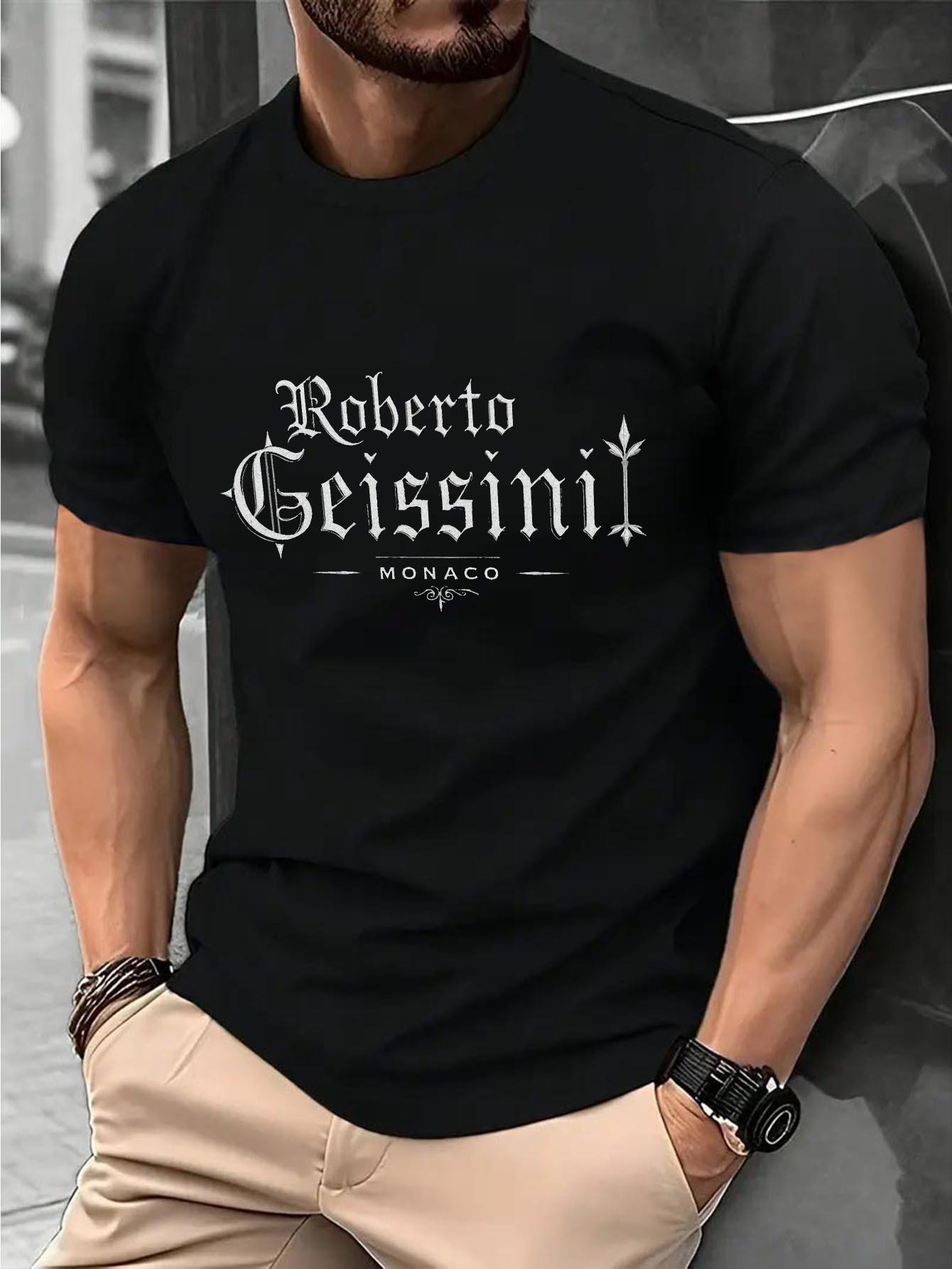 Royal Blue Cotton Blend T-shirt - Roberto Geissini Monaco Print XXXL