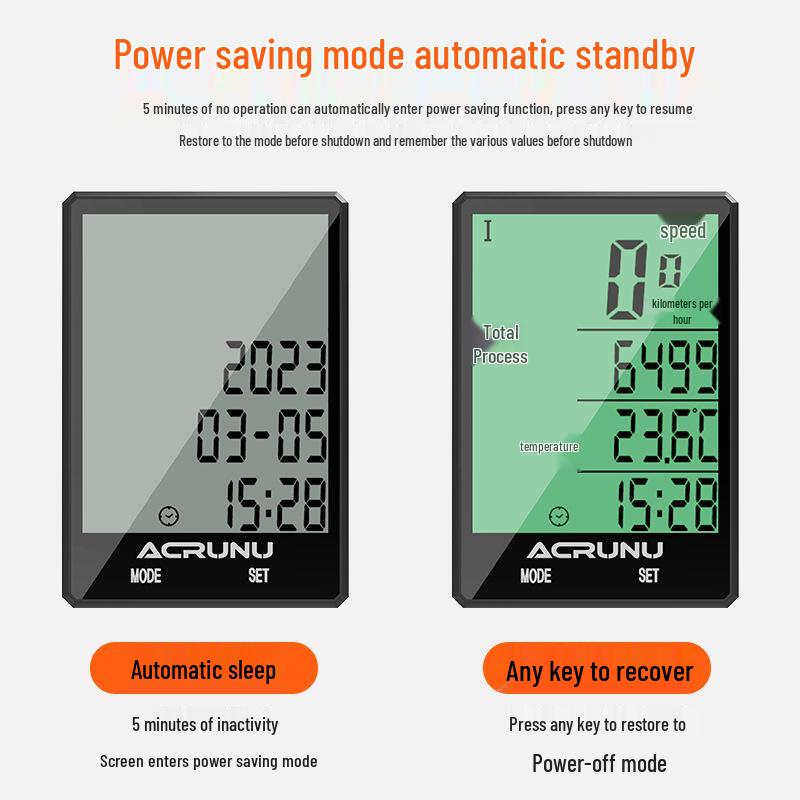 Waterproof Wireless Bicycle Speedometer with Large Luminous Screen for Mountain and Road Bikes