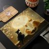 6PC Chic Kitten Print Placemats - Holiday Party, Birthday Party, Home Decor, Kitchen Decoration 7.3