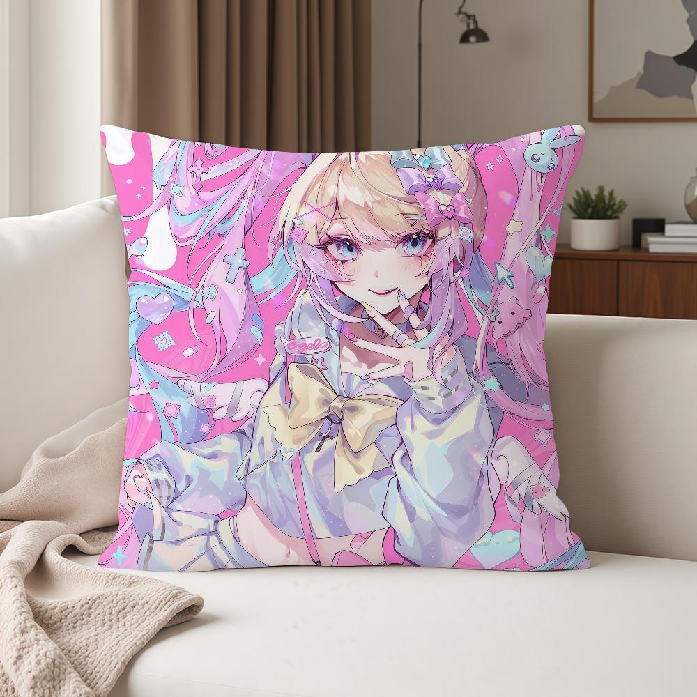 Game N-needy Streamer O-overload Amechan Pillow Case Suitable For Bedrooms Living Rooms Cars Home Decoration