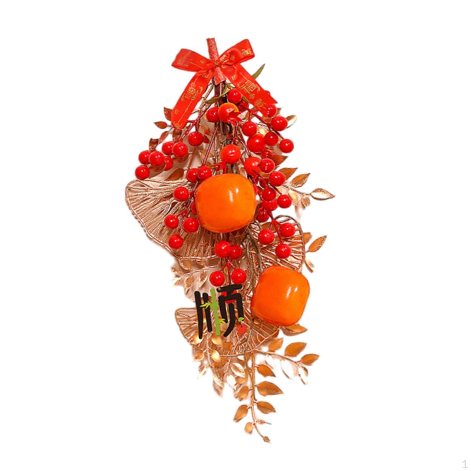 

Китайский Год Декоративный Подвесной Элемент 18.9 дюймов Благословенные Слова Красные Ягоды для Домашнего Офиса Style D