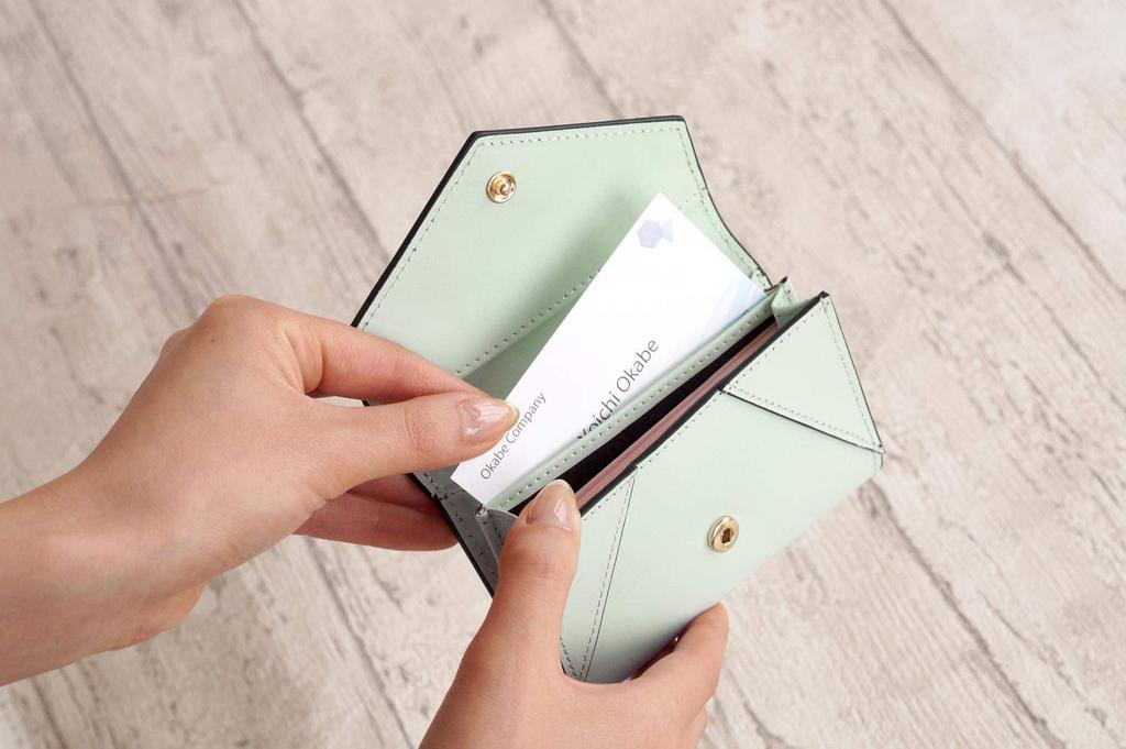 [OKURAYA] Letter-Style Business Card Holder (Blue)