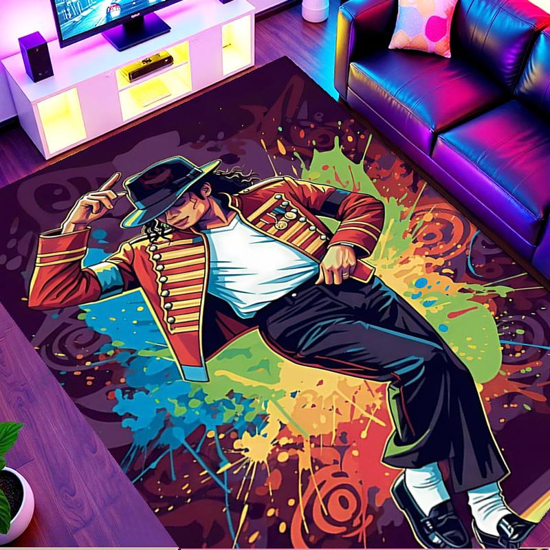 Michael Jackson Print Rug, Washable Floor Carpet, For Entryway Dorm Laundry Room Office Study, Home Decor Birthday Christmas Gift