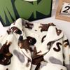 Fall Winter Women's Pajamas Cute Dachshund Print Fleece Thick Two Pieces Set Nightgown Lounge Long Sleeve Pants