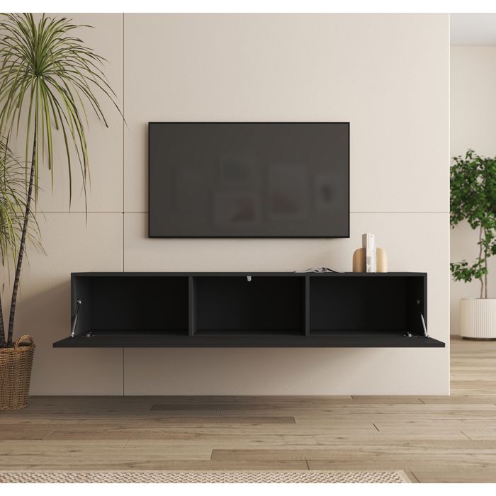 TV Cabinet - NORA - Forli XL - Door(s) - Rectangular - Black - Glossy