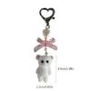 Adorable Cat Keychain with Heart Bowknot Ornament Accessory for Keys Bag Purse
