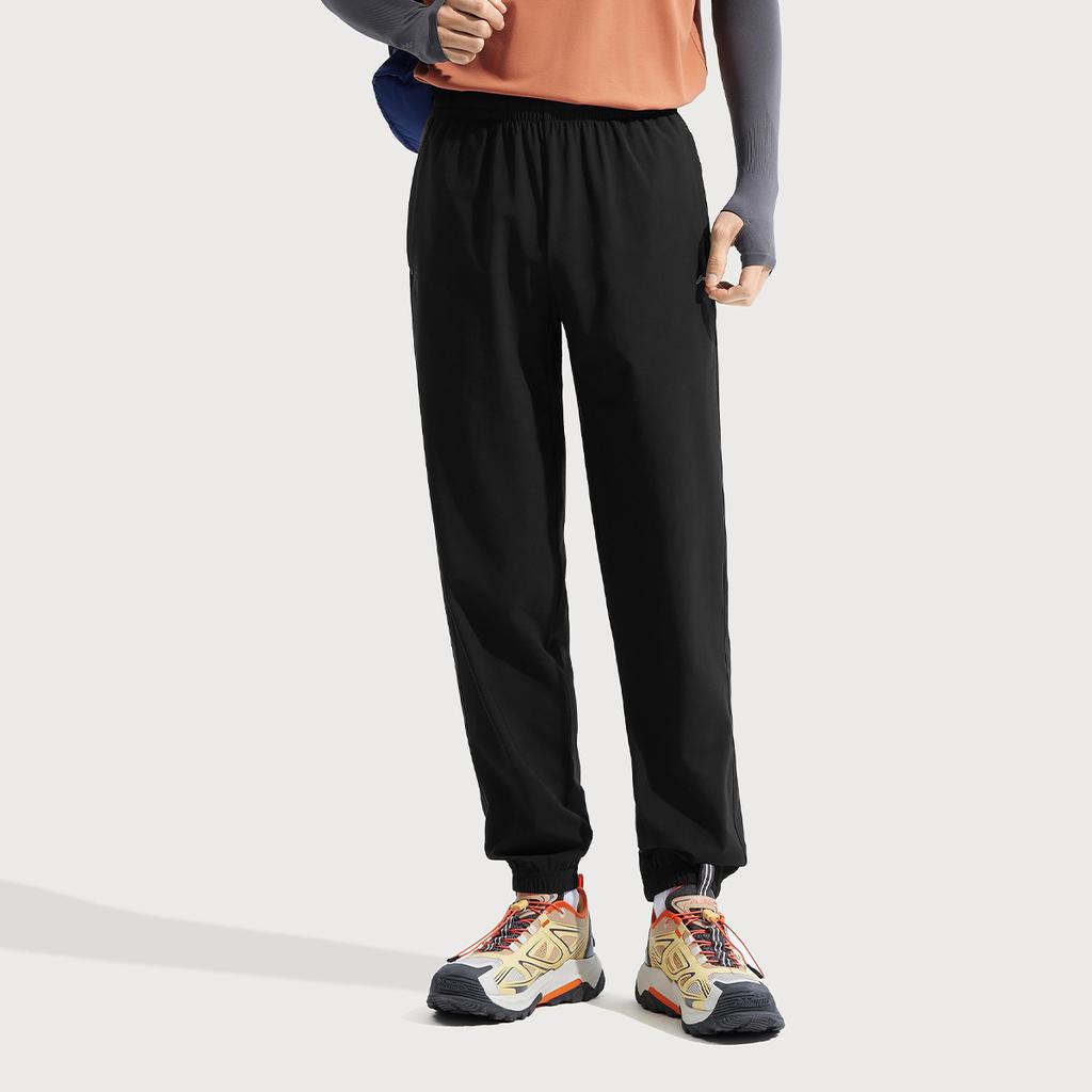 Li Ning Fitness Series Casual Solid Color Mid-Waist Ice Silk Quick-Dry Cool Comfortable Breathable Versatile Tapered Knitted Sports Pants AKYV177-4