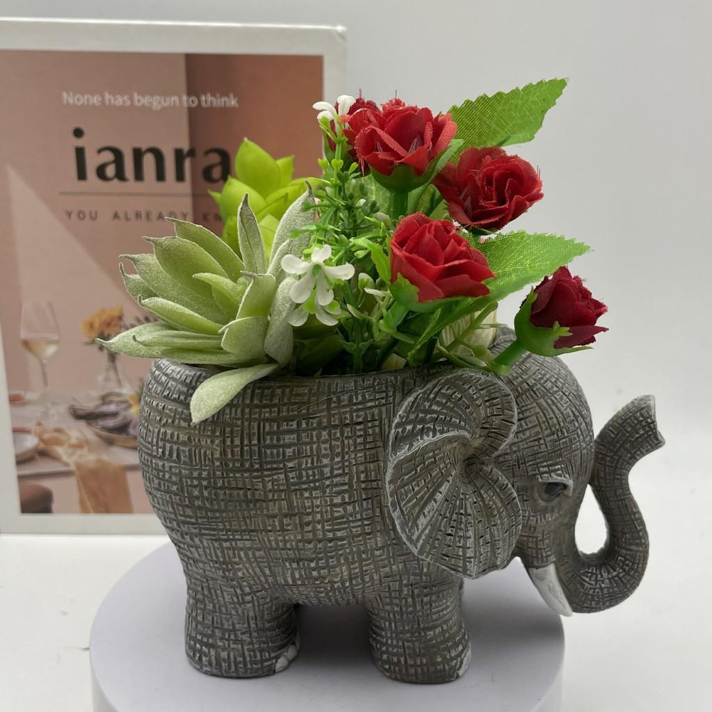 Harz Elefant Blumentopf Mit Süßem Design Für Heimdekoration Und Zimmerpflanzen