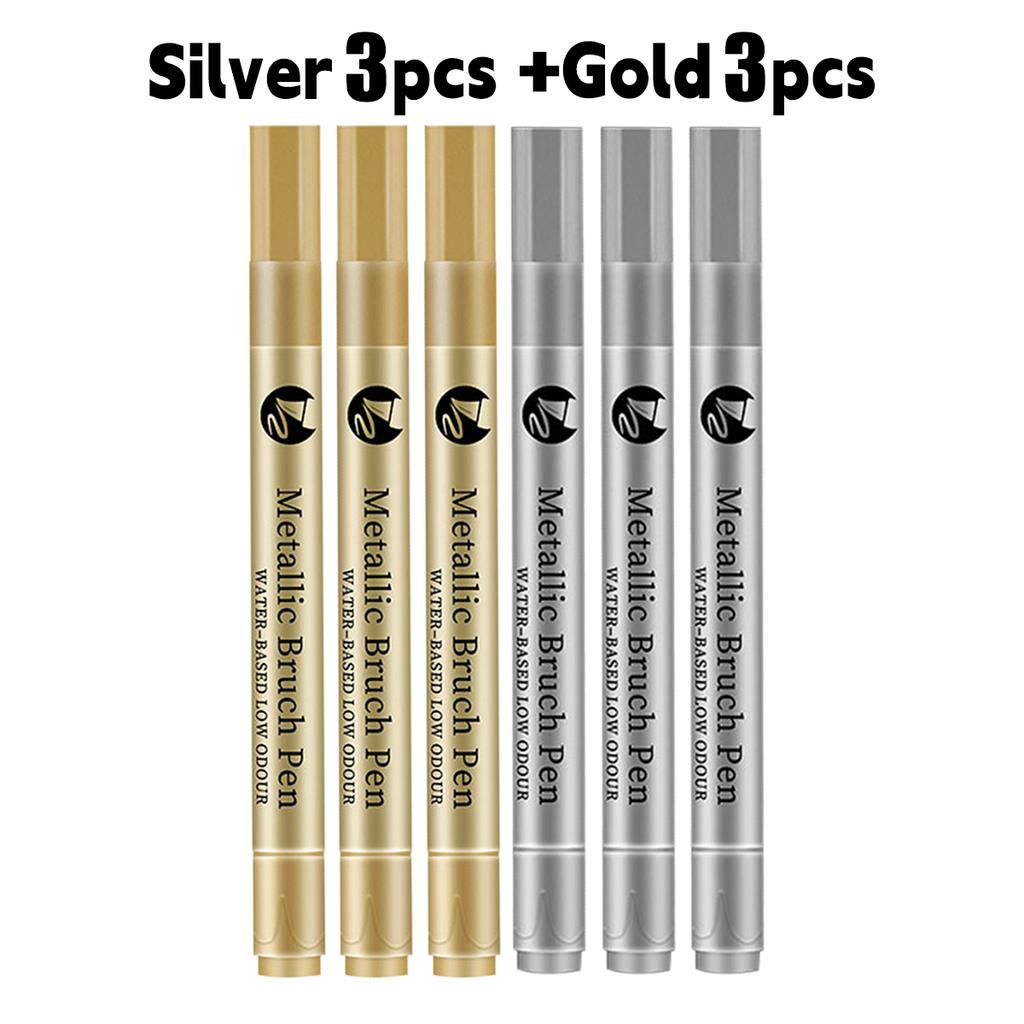 1-12 Stück Metall Weicher Kopf Permanent Wasserbasierter Marker Stift Malen DIY Kunstschaffung Signatur Kunst Grußkarte Schülerbedarf