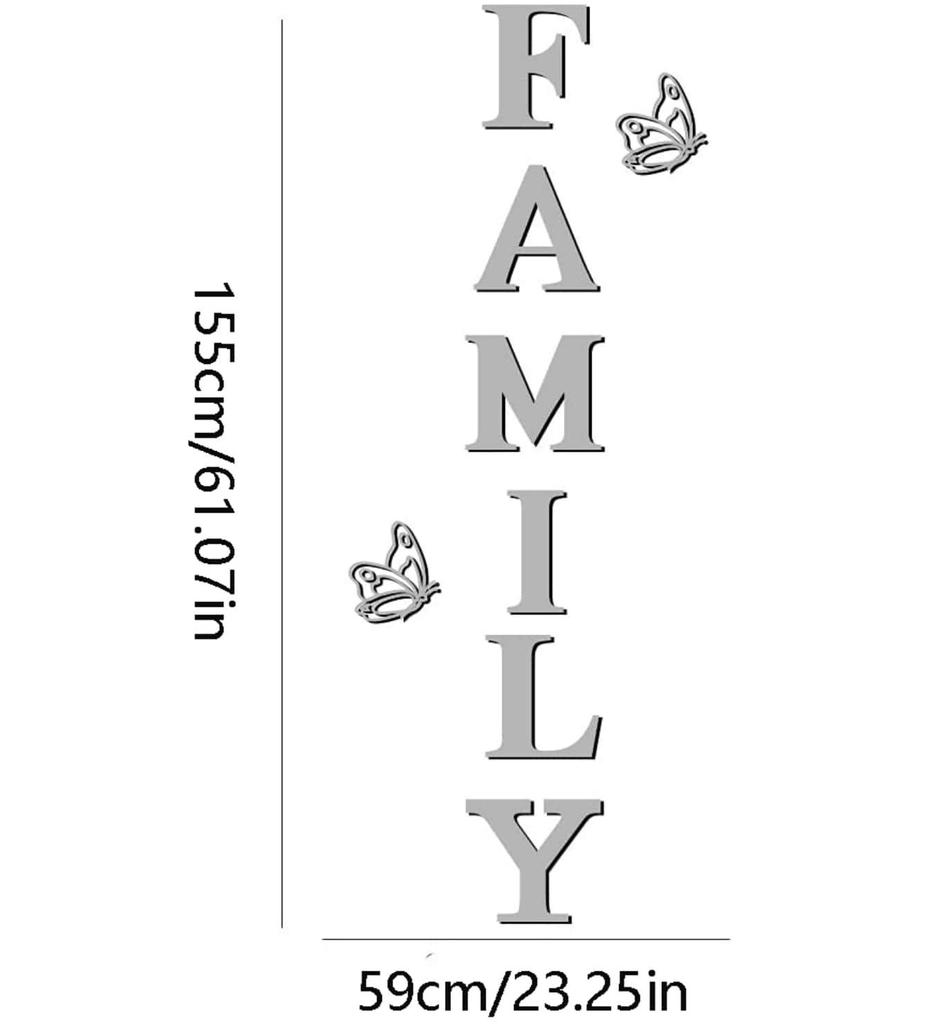 3D Mirror Wall Stickers English Letters Home Family Self-Adhesive DIY Acrylic Decals For Living Room Home Room Decoration