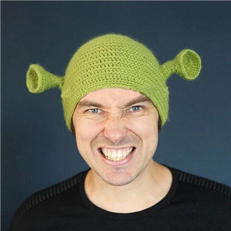 

Cute Goofy Shrek Themed Knit Hat - Ultra-Soft, Warm & Playful Winter Headwear