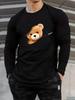 Trendy Zipper Bear Graphic T Shirts For Men Fashion Streetwear 3D Printed Long Sleeve Tshirts Loose Harajuku Hip Hop Tees Tops