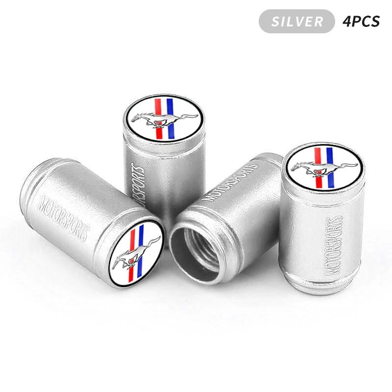 

Car Sticker Hot For Ford 4PCS Auto Badge Wheel Valve Caps Tyre Stem Air Dust-proof Covers Decor For Ford Focus MK2 ST Mustang Fi