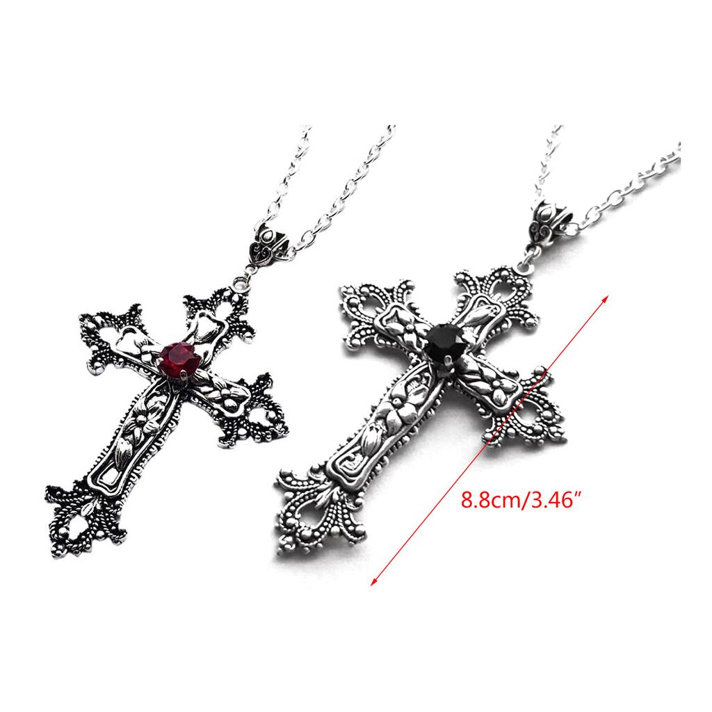 Vintage Cross Pendant Necklace for Women Men Chain Goth Choker Grunge Jewelry Accessories Gothic Male Female Necklaces