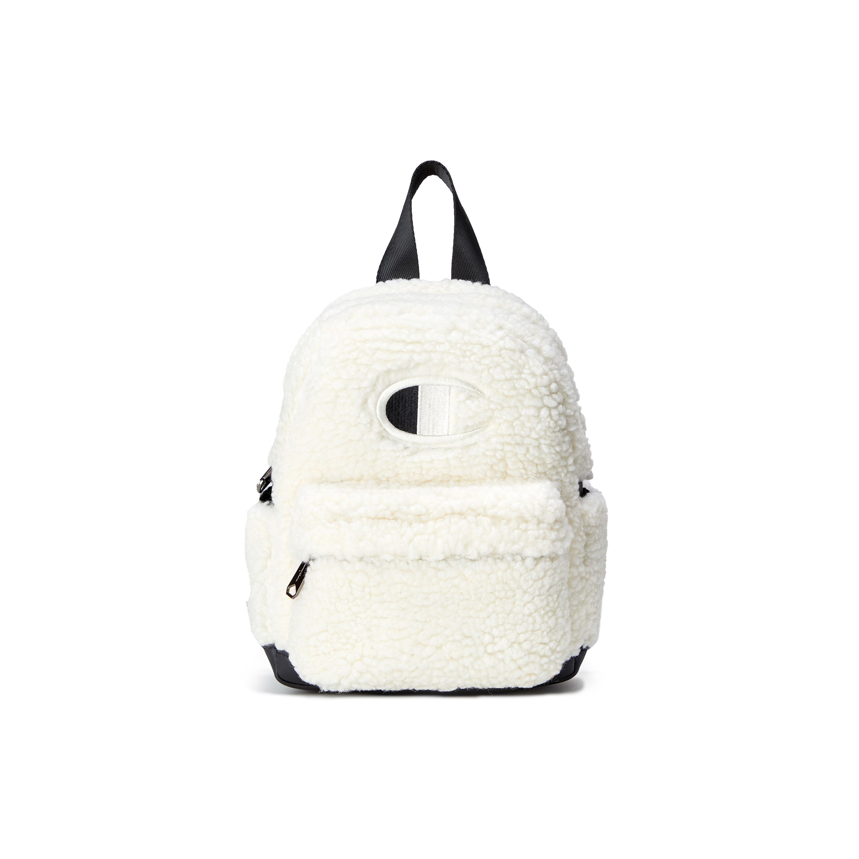 Champion Zipper Classic Fashion Personality Embroidered Logo Color Block Trendy Sports Versatile Casual Faux Lamb Wool Backpack Women backpack BBG005 PinkF 4590₽