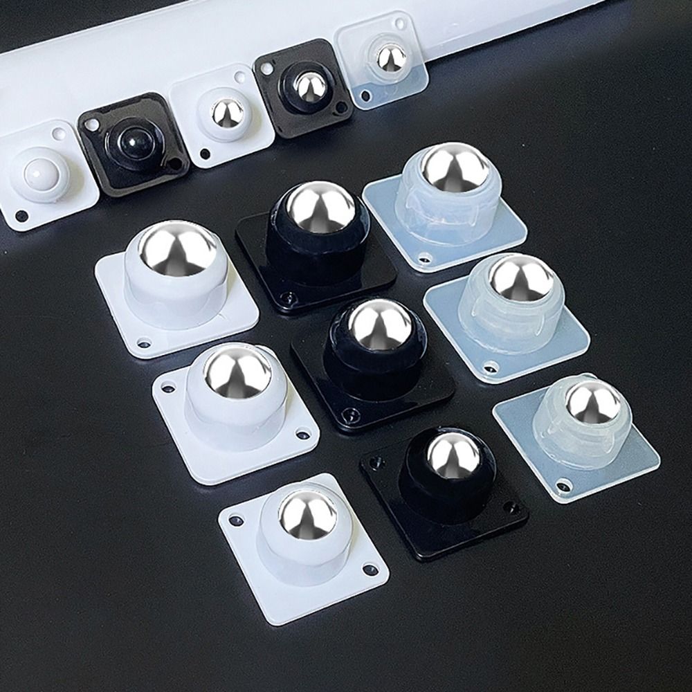 4Pcs/Set 360° Rotation Self-adhesive Universal Caster Strong Carrying Force Steel Ball Multi-Purpose Pulley Moving Accessories