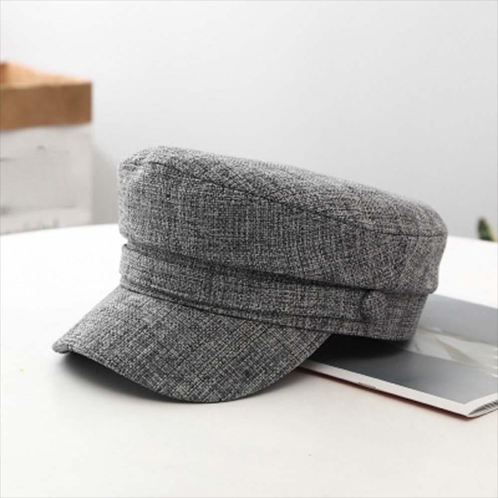 Visor Hats Fashion Octagonal Cap Cotton Linen Ladies Flat Cap Vintage Navy Hats  Travel