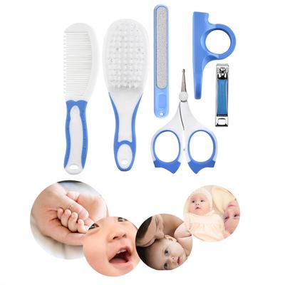 Baby Healthcare and Grooming Kit 6 PCS Hair Brush Comb Nail File Clipper Scissors Newborn Infant Shower Care Nursery Set