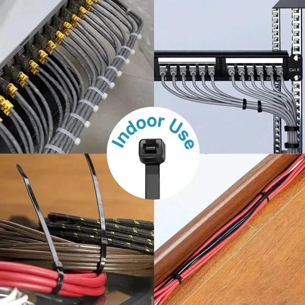 Cable Ties Reusable Plastic Flanges Ties Cable Plastic Nylon Cable Ties Organizer Clamp Self-locking Office Wire Zip Wholesale