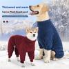 4 Leg Dog Outerwear Plush Jumpsuit Outdoor Warm Coat For Winter Warmth And Indoor Pajamas for Small To Large Breeds