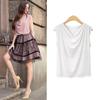Sommer Casual Ensfarget Cowl Neck Tank Klassisk Passform Ermeløs T-skjorte for Kvinner Basis Tank Kvinners Pendler Mote Tank Bomullstopper T-skjorter