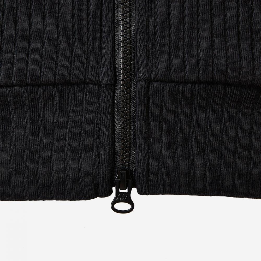 New Balance Women S Soft Ribbed Collar Two Way Zip Up Slim Fit Nbmdebw812 19 Black