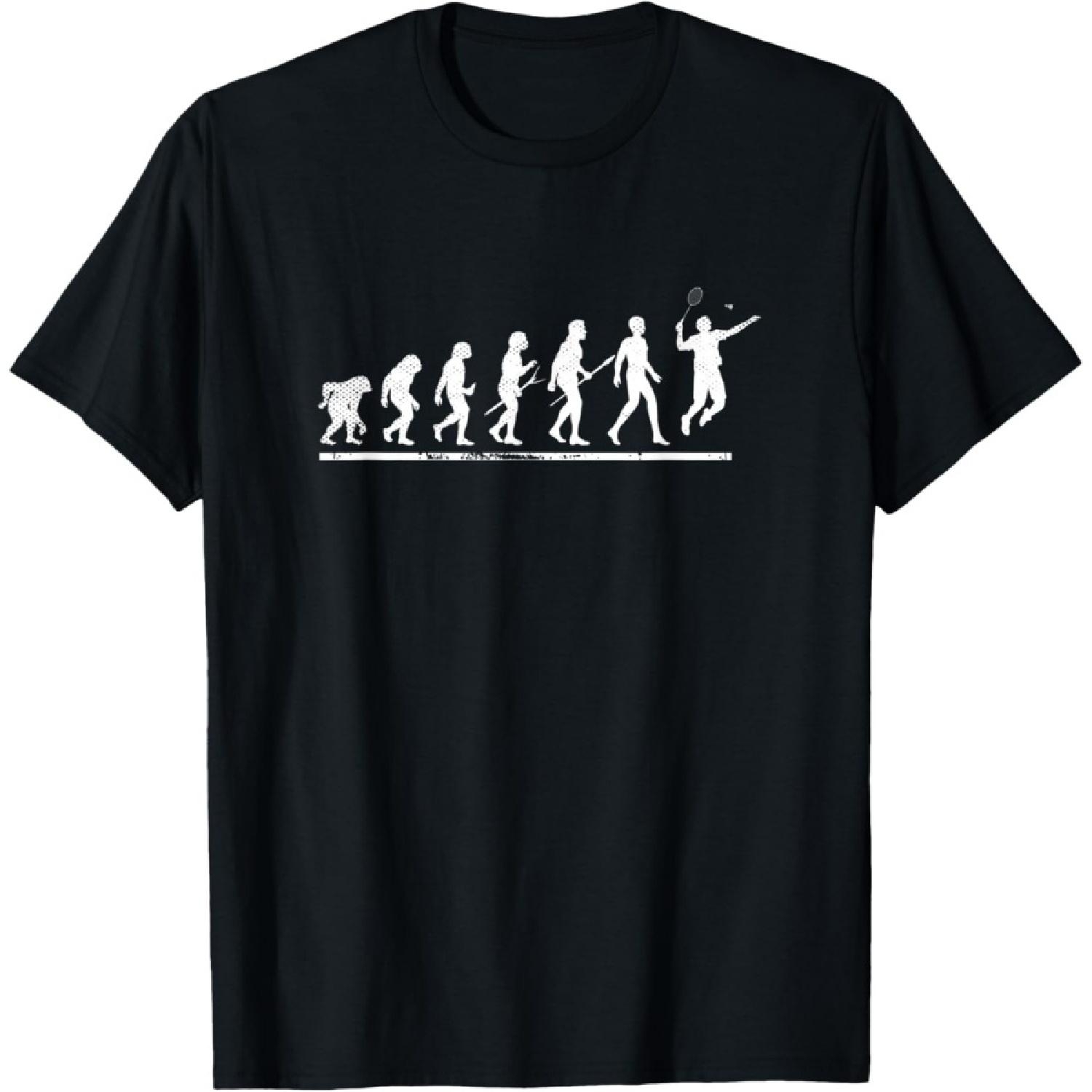 Badminton Evolution Of Man Funny Racket Ball Feather Vintage T-Shirt(1) S