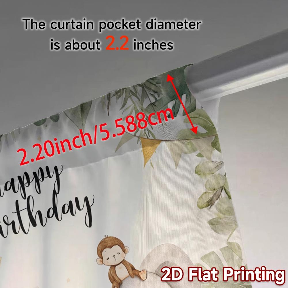 2 szt. zasłon 2D FLAT PRINTING (Bez Roda) Safari Urodziny Współczesne Nowoczesne Zasłony Tkanina Zasłony Wszechstronne Wszystko Użyj dla