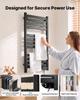 VEVOR Heated Towel Warmer Rack for Bathroom Electric Wall Mounted 12 Bars, Aluminum Alloy Towel Warmer, Overheat Protection