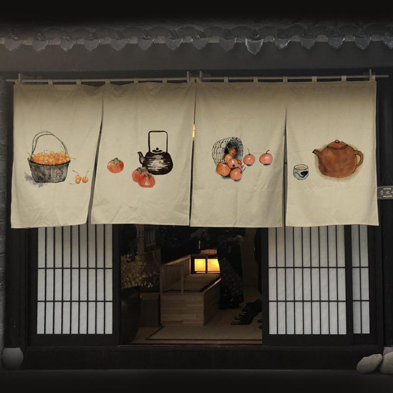 Japanese Style Tea Room Door Curtain Restaurant Signboard Chinese Tea House Partition Restaurant Hotel Pub Banner Short Curtain