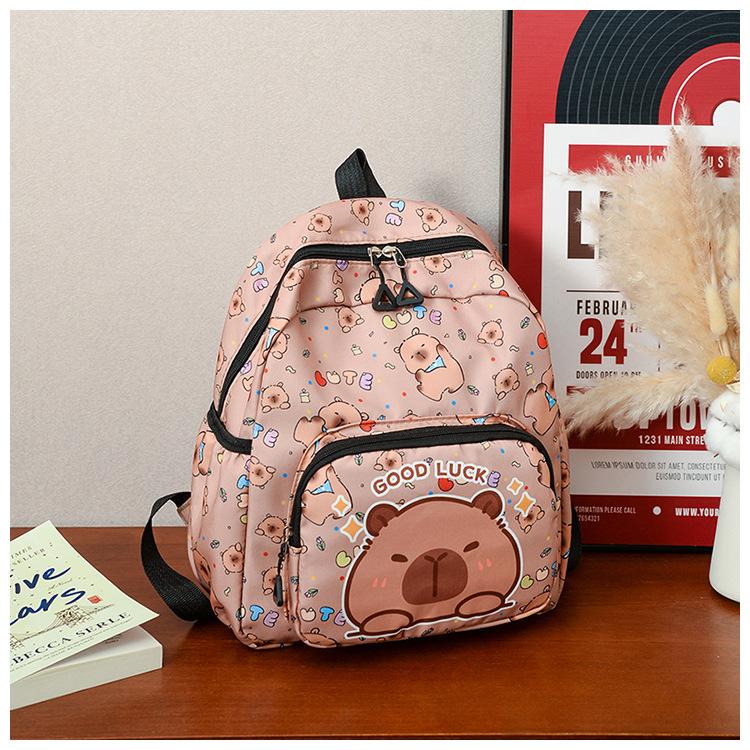 

School bag Kapibara bag Taipan school bag New casual cute cartoon school bag коричневый