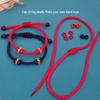 Unisex Red String Bracelet: Semi-Finished Hand-Braided Rope for Beading with Gold or Sterling Silver DIY Accessories.